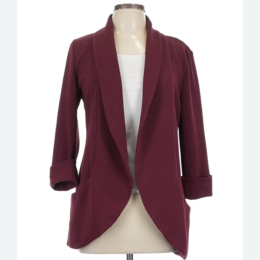 Women's Maroon Dynamite  Blazer 3/4 Sleeves Size Xs - S